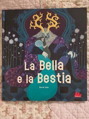 Beauty and the Beast Italian Book with gold foil illustrations